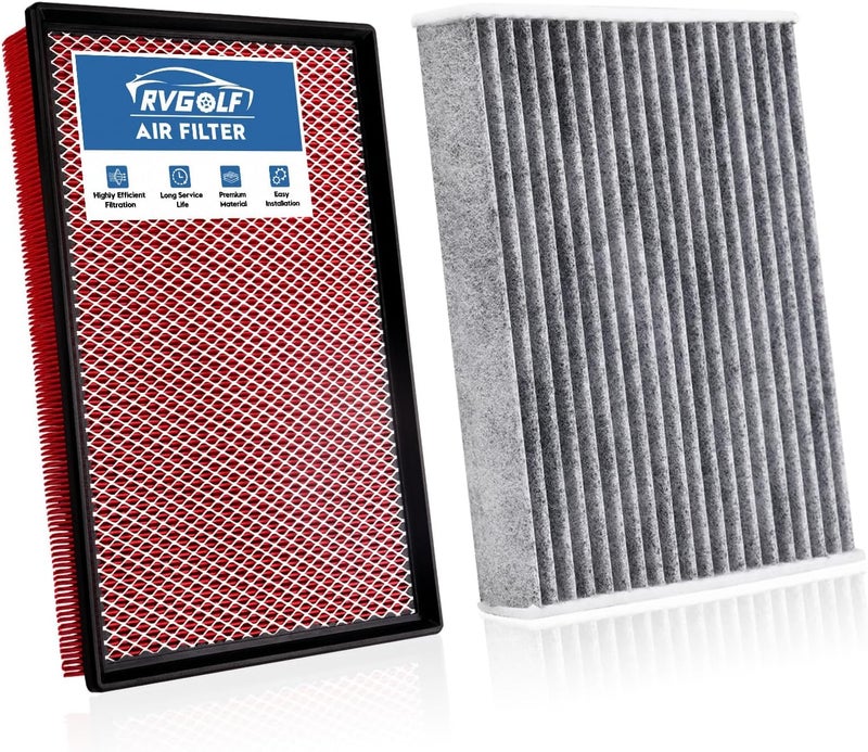 RVgolf Engine+Cabin Air Filters Fit for RAM 1500 2016-2018 (5.7L), RAM 1500 Classic 2019-2020 (3.6L/5.7L), RAM 2500 2016-2018 (5.7L) Engine Air Filter Replace Air Filter Accessories# CF11671 CA9401 - Image 1